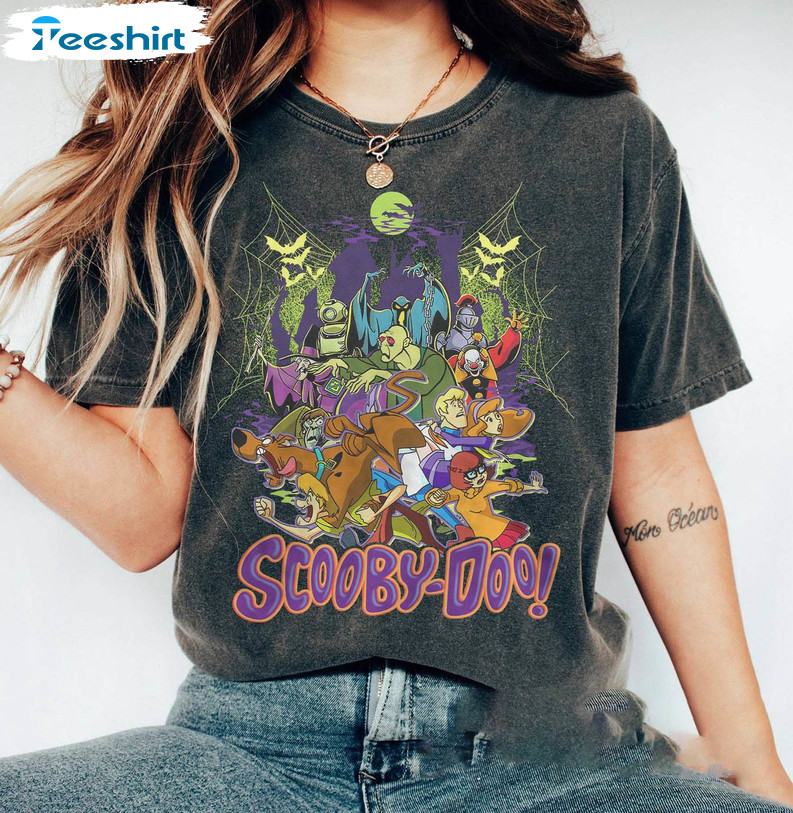 Scooby Scary Hoodie Doo Halloween Comfort Colors Shirt, Unisex Vintage Scooby Doo Sweatshirt