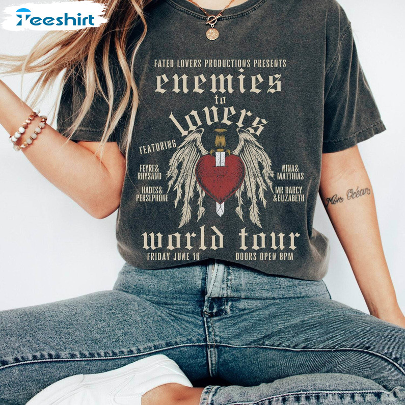 Enemies To Lovers Distressed Band Trendy Shirt, Academia Unisex T-shirt Tee Tops