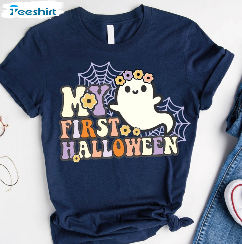 My First Halloween Newborn Shirt, Cute Ghosts Crewneck Unisex T-shirt