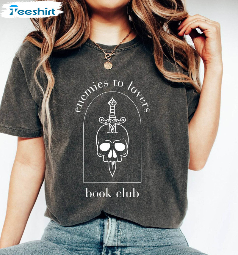 Enemies To Lovers Book Club Shirt, Comfort Romance Reader Short Sleeve Sweater