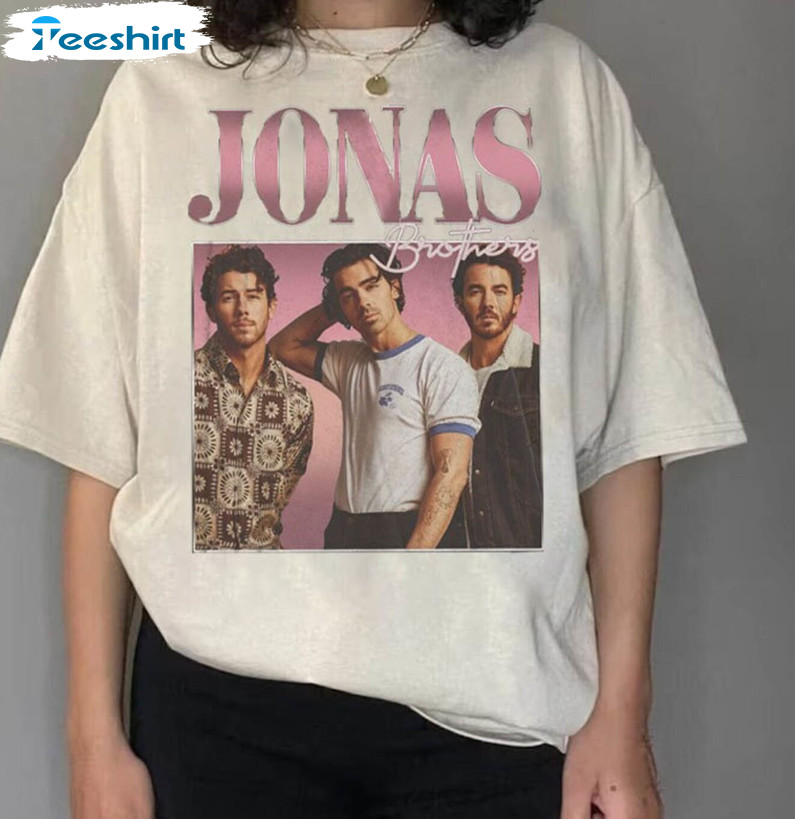 Jonas Brothers Vintage Design Shirt, Concert 2023 Retro Unisex T-shirt Crewneck