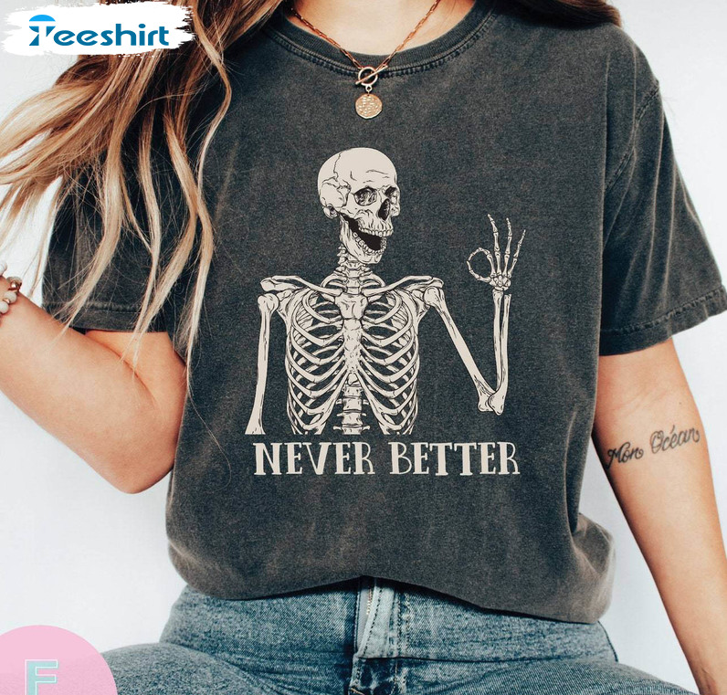 No Flesh No Brain But Still In Pain Cool Skeleton - Cool Skeleton - T-Shirt