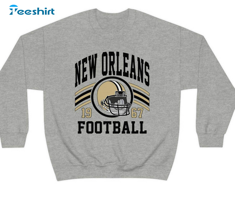 Cute Retro Vintage New Orleans Crop Hoodie in Saints Football 