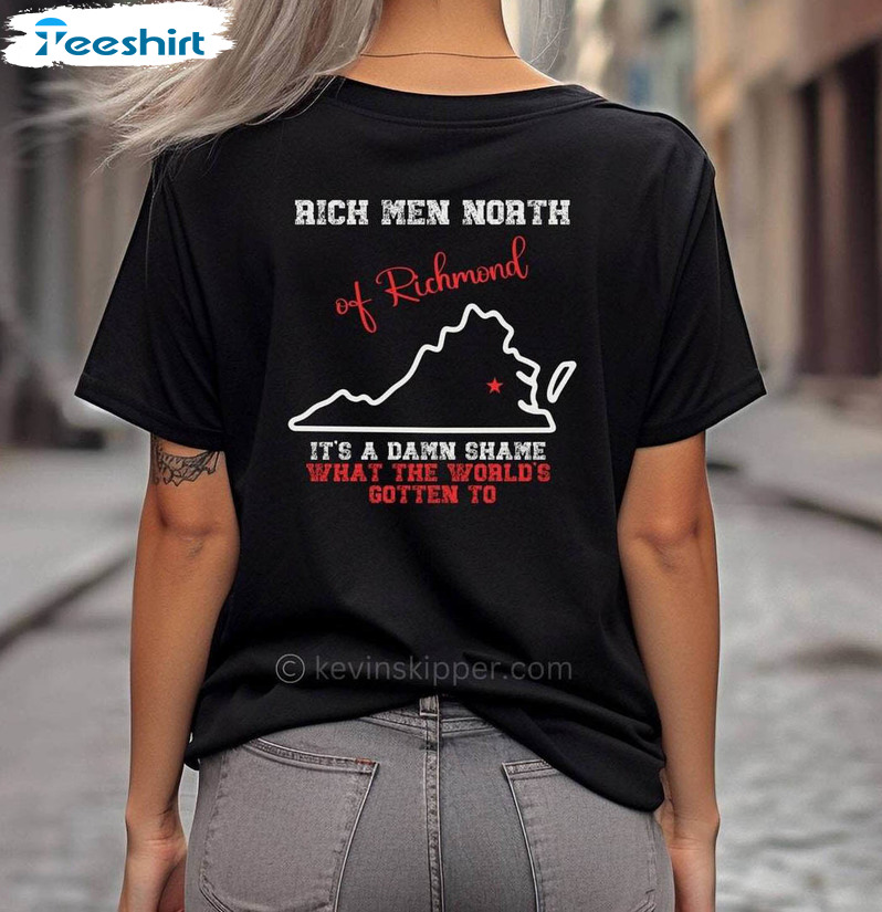 Rich Men North Of Richmond Country Music Shirt, Unofficial Oliver Anthony Tee Tops Short Sleeve