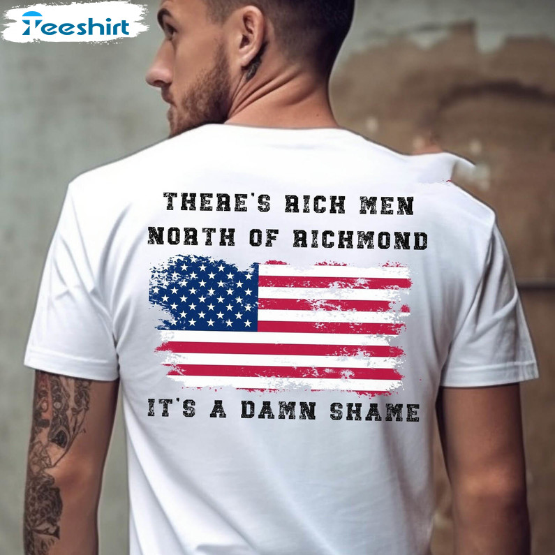 Rich Men North Of Richmond Vintage Shirt, Usa Flag Tee Tops Unisex T-shirt