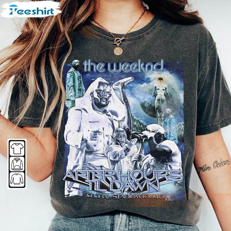 The Weeknd Music Vintage Design Shirt, Retro After Hours Til Dawn Tour Short Sleeve Sweatshirt