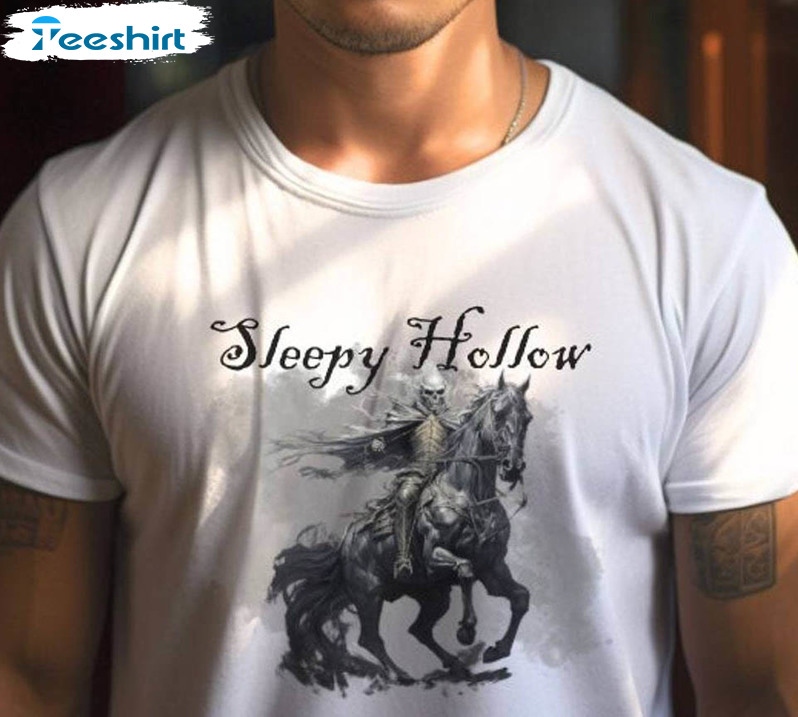 Headless Horseman Horror Movie Shirt, Spooky Season Pumpkin Unisex T-shirt Short Sleeve