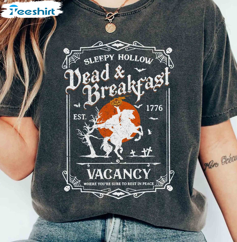 Disney Headless Horseman Shirt, Sleepy Hollow Dead And Breakfast Vacancy Crewneck Unisex Hoodie