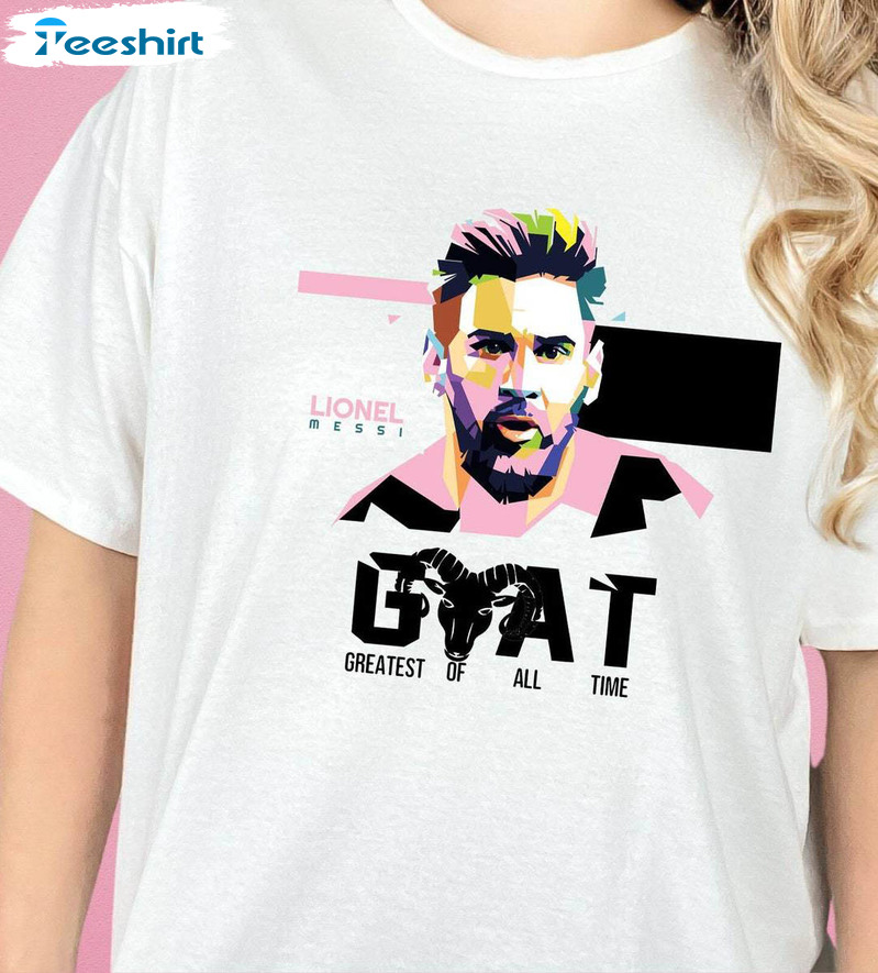 Lionel Messi Goat Shirt , Pink Messi Unisex Hoodie Short Sleeve