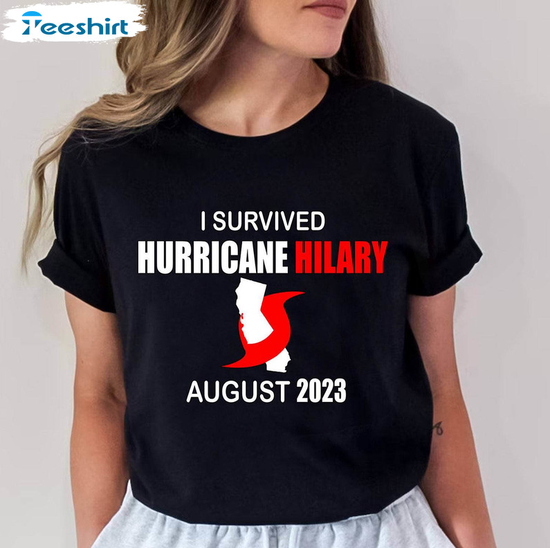 Hurricane Hilary August 2023 Shirt, Comfort Colors Long Sleeve Unisex Hoodie