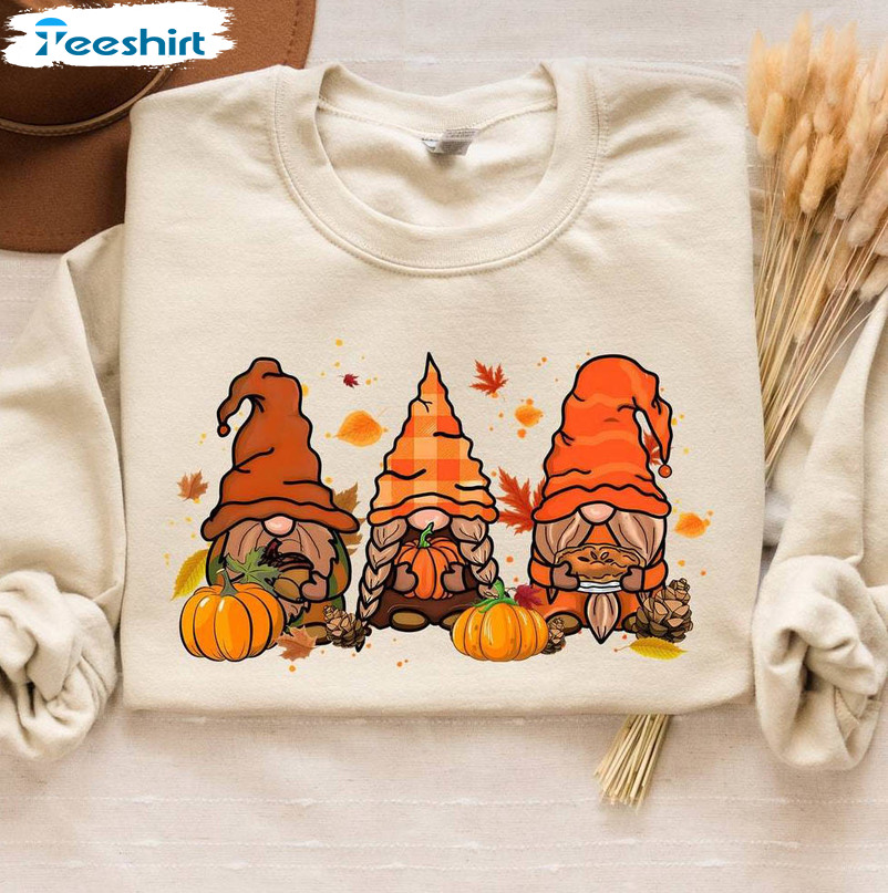 Fall Gnomes Shirt, Thankful Sweatshirt Short Sleeve