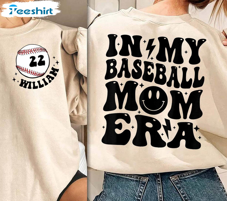 In My Baseball Mama Era Cute Shirt, Baseball Mama Unisex Hoodie Long Sleeve