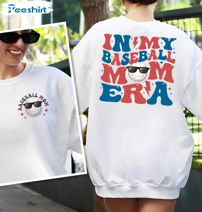 In My Baseball Mom Era Trendy Shirt, Baseball Lover Game Day Short Sleeve Hoodie