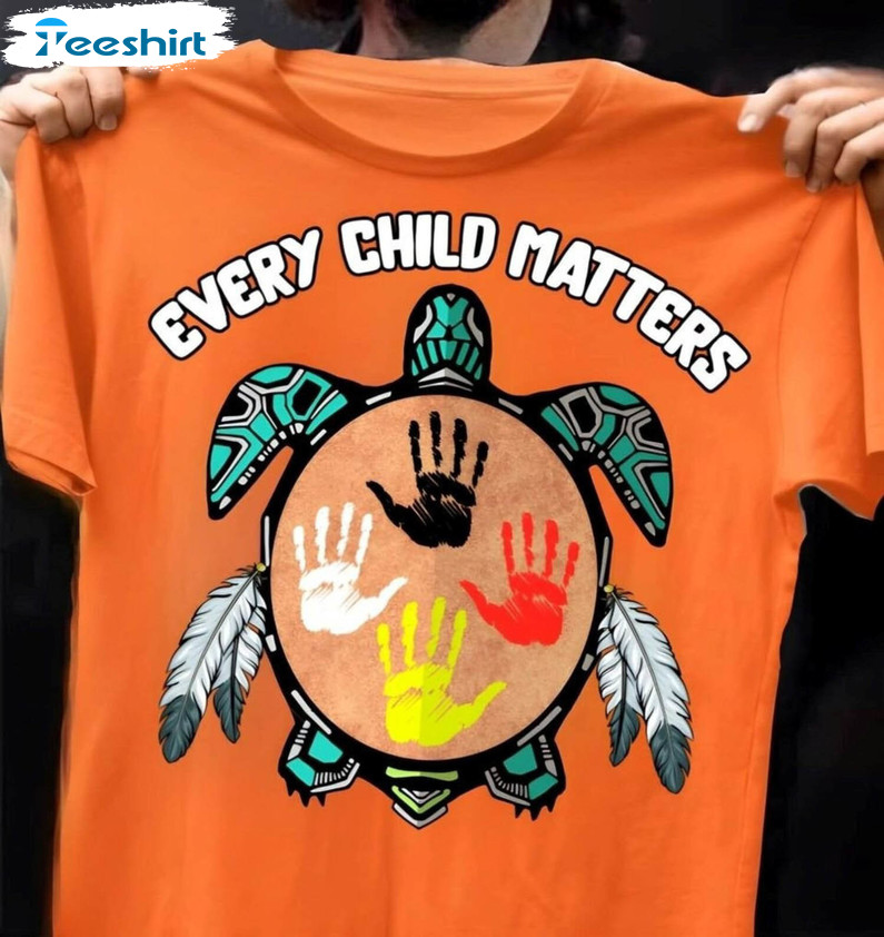 Every Child Matters Cute Shirt, Orange Day Short Sleeve Sweater