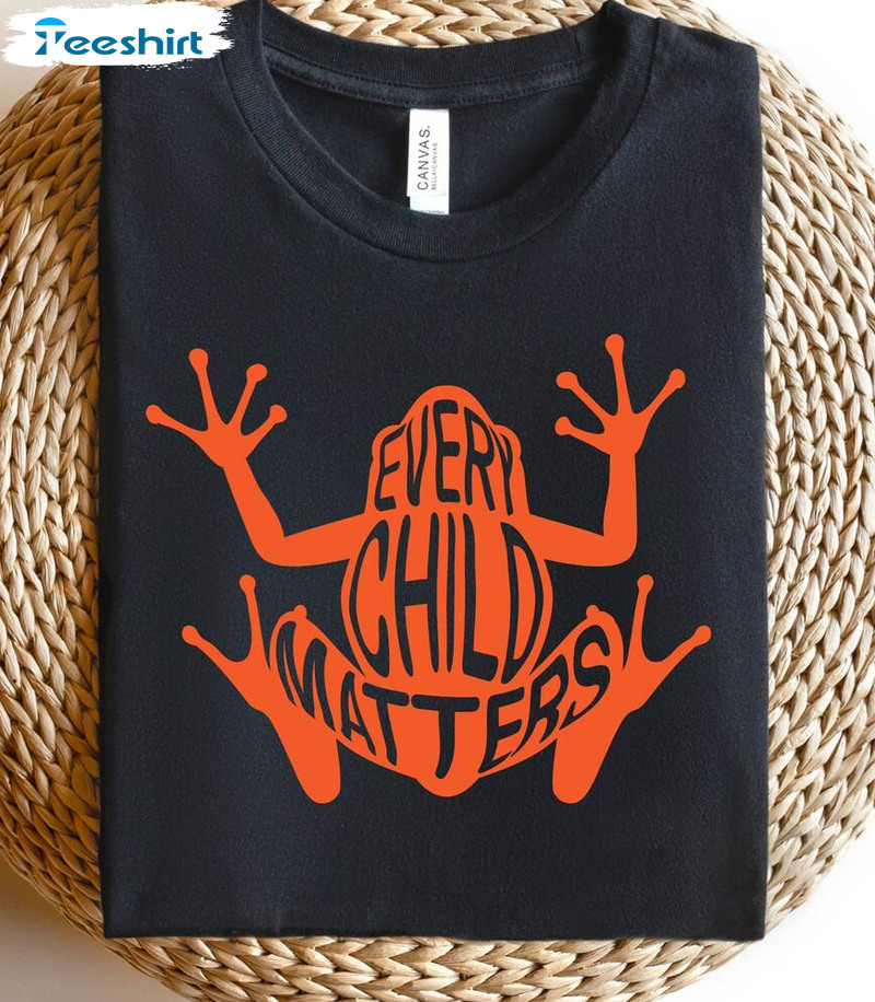 Every Child Matters Frog Shirt, Orange Day Hoodie Short Sleeve