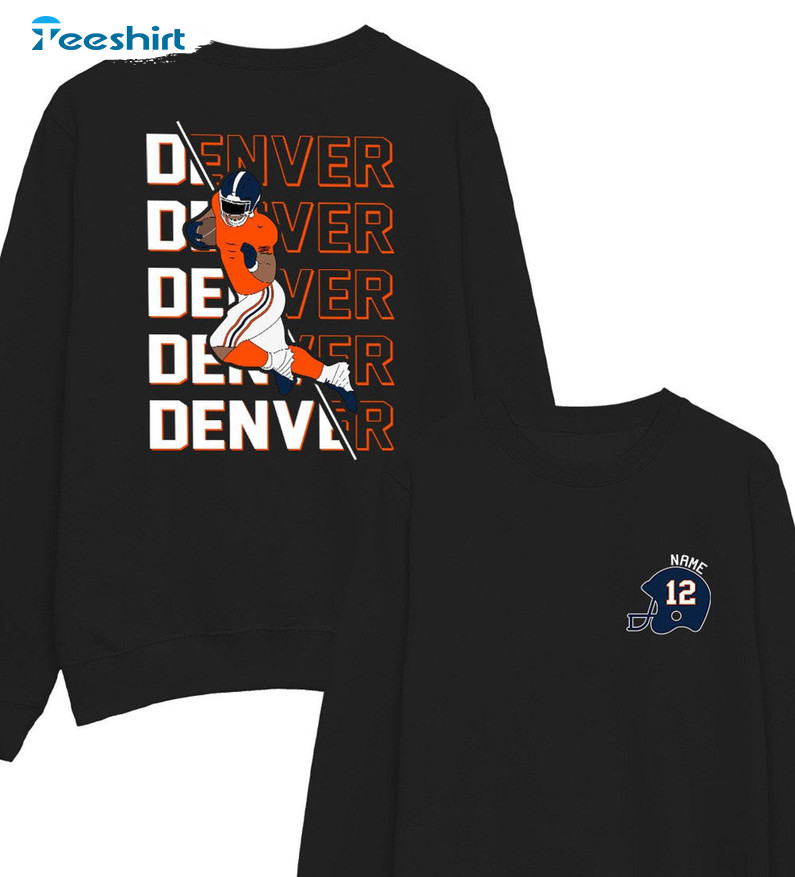 Denver Football Shirt, Trendy Long Sleeve Sweatshirt