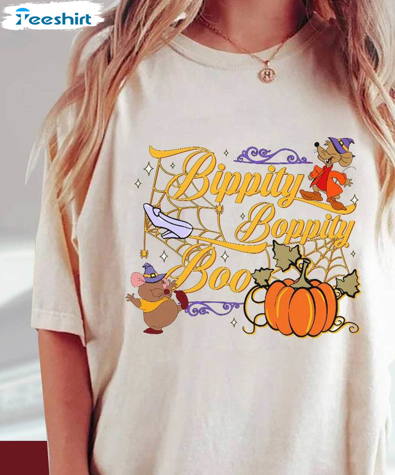 Bibbidi Bobbidi Boo Jaq And Gus Shirt, Halloween Crewneck Tee Tops