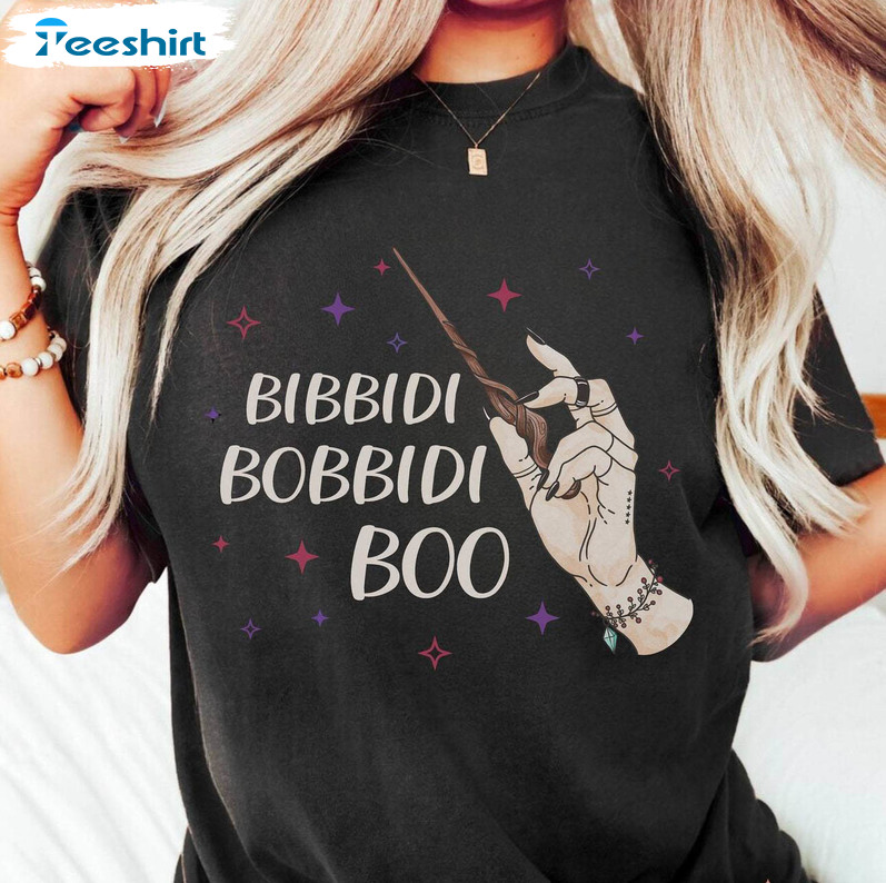 Bibbidi Bobbidi Boo Shirt, Retro Witchy Halloween Long Sleeve Unisex T Shirt