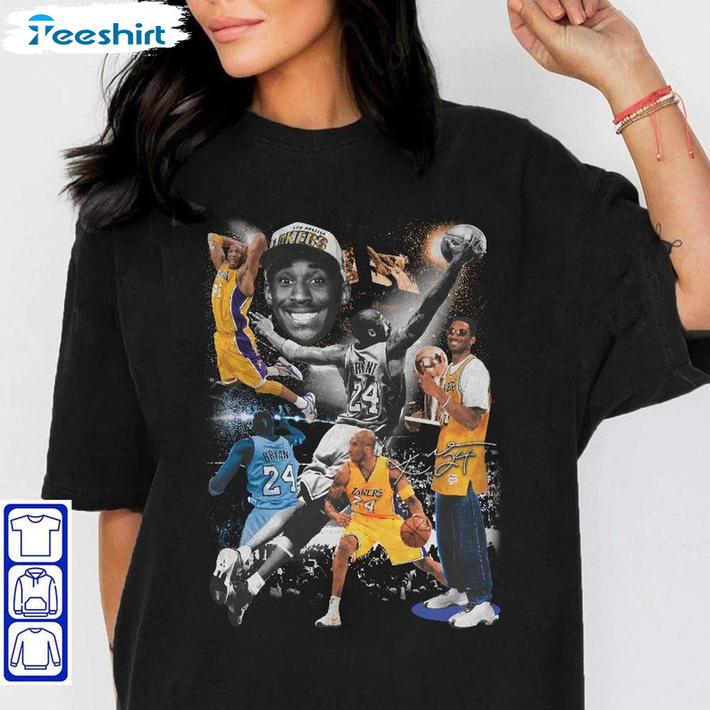 Kobe Bryant 90s Vintage Shirt, Basketball Tee Tops Long Sleeve