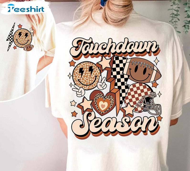 Touchdown Season Cute Shirt, Retro Touchdown Season Football Unisex T Shirt Short Sleeve