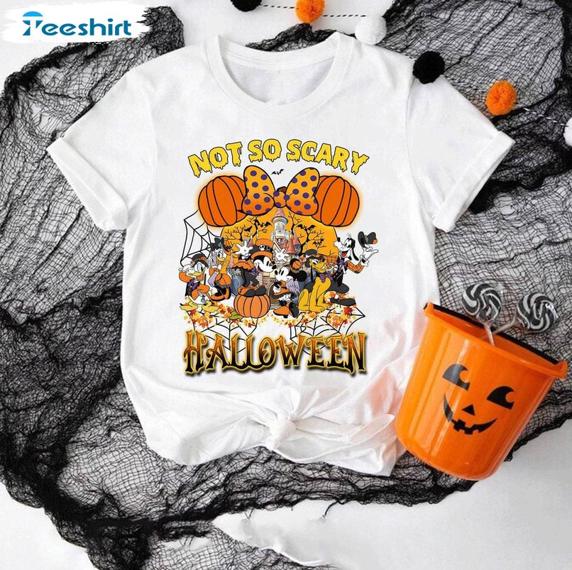 Cute Not So Scary Halloween Party Shirt, Halloween Family Matching Short Sleeve Sweater