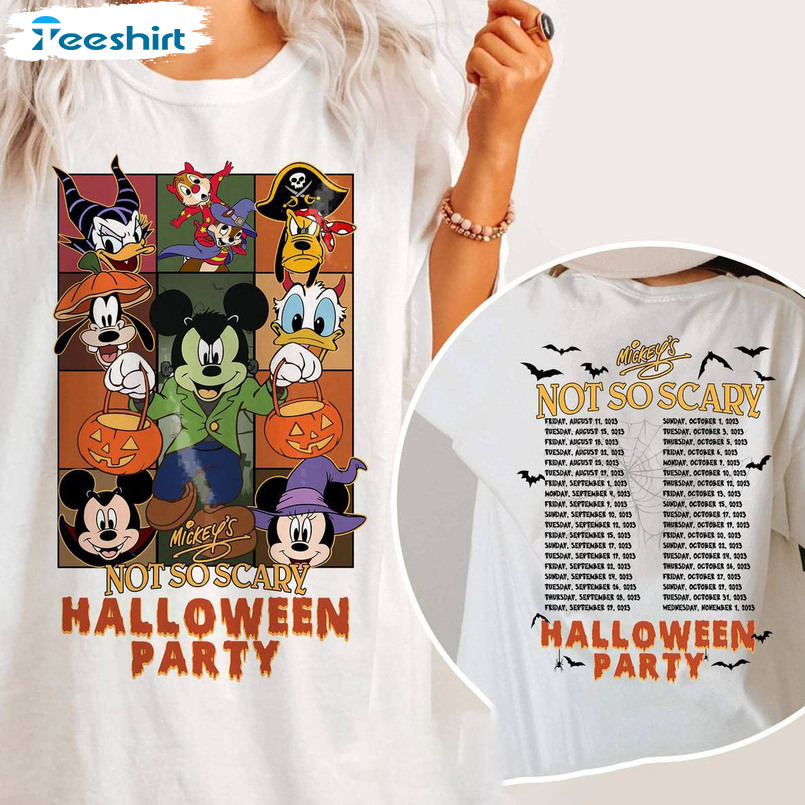 Not So Scary Halloween Party Shirt, Double Sided Hoodie Short Sleeve