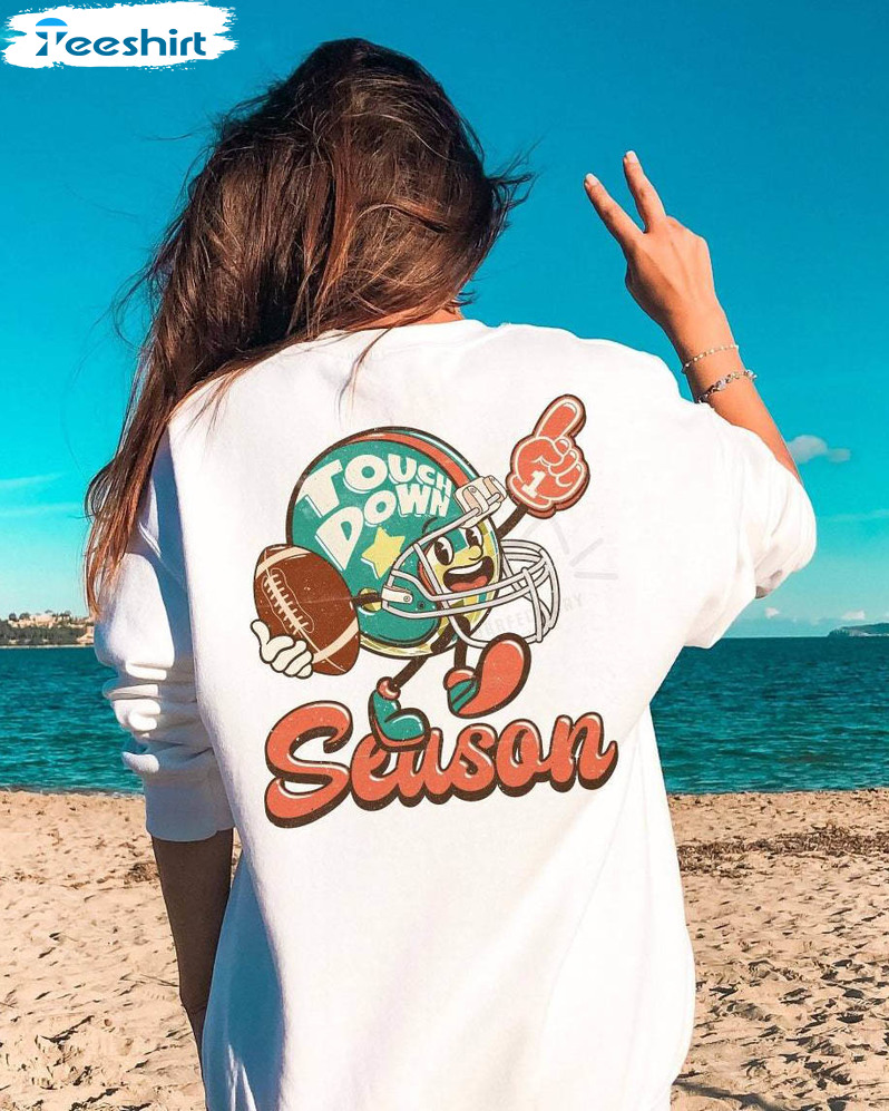 Touch Down Season Cute Shirt, Game Day Hoodie Short Sleeve