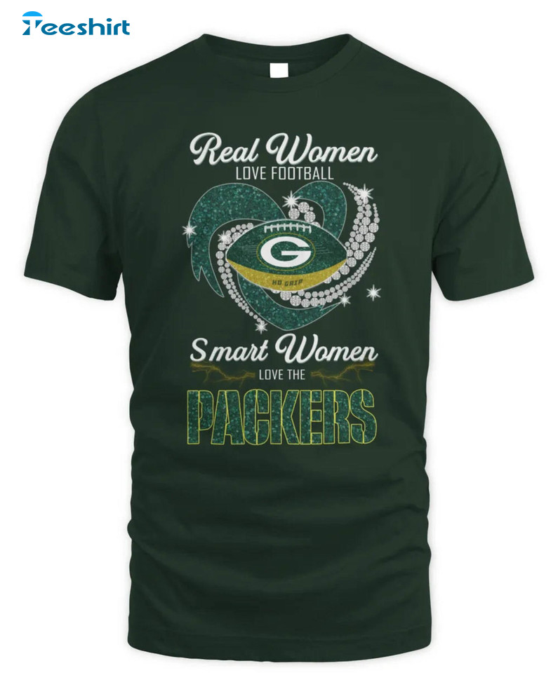 Real Women Smart Women Love The Packers Shirt, Green Bay Packers Sweater Unisex Hoodie