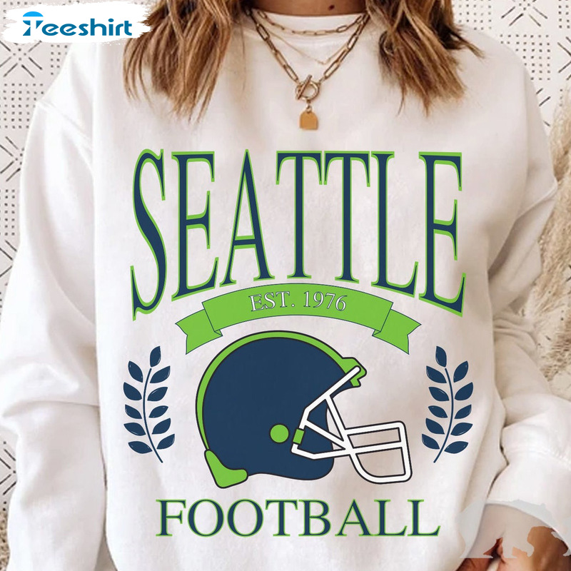 Seattle Football Sweatshirt - Football Crewneck Retro Shirt