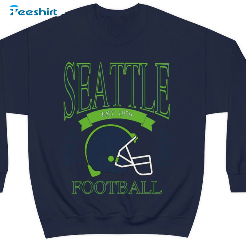 Seattle Football Sweatshirt - Football Crewneck Retro Shirt