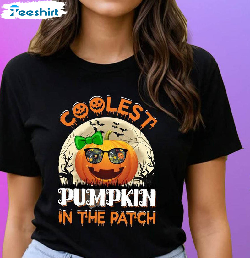 Coolest Pumpkin In The Patch Cute Shirt, Pumpkin Girl Crewneck Unisex Hoodie