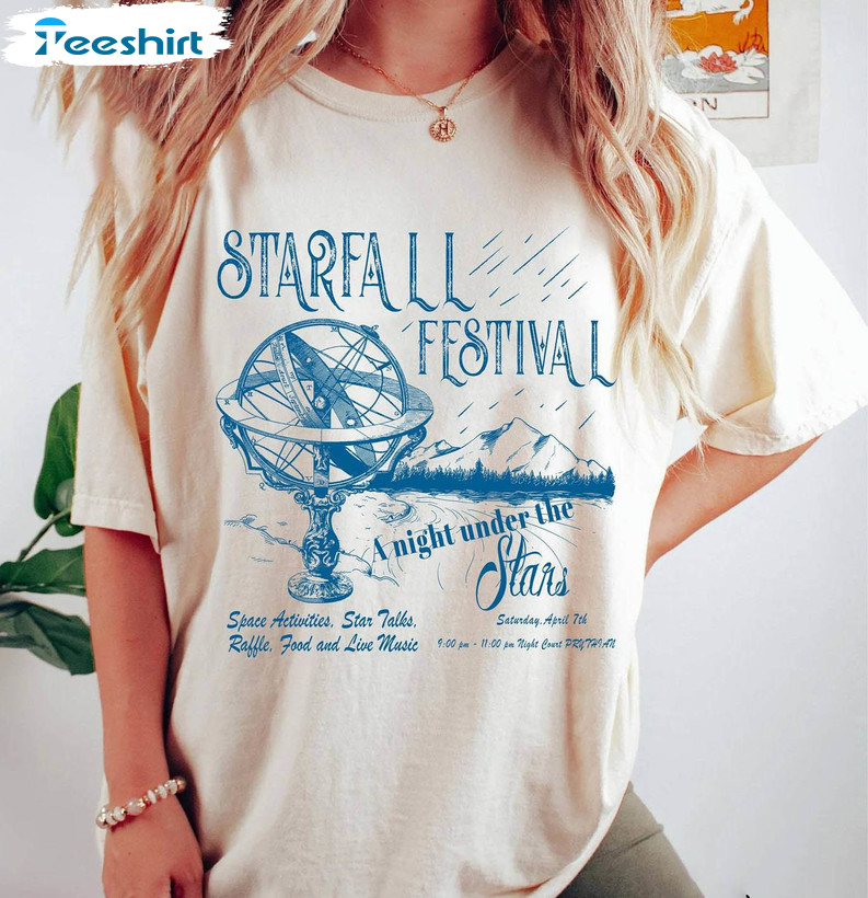 Starfall Festival Trendy Shirt, Acotar Night Court Feyre Archeron Nesta Rhysand Cassian Tee Tops Short Sleeve