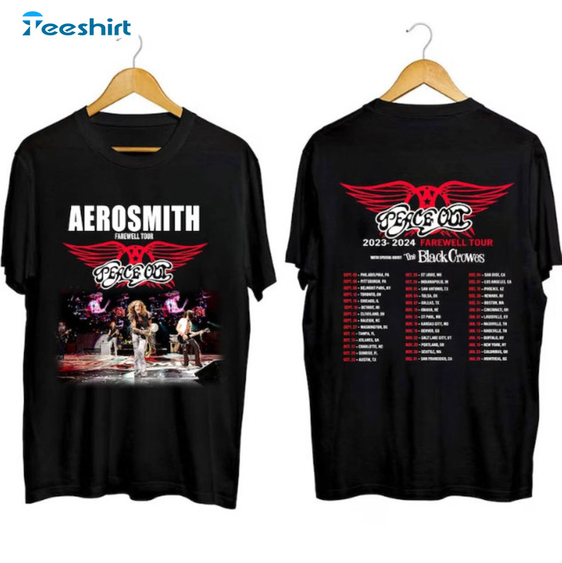 Vintage Aerosmith 2023 2024 Shirt, Peace Out Farewell Unisex Hoodie Tee Tops