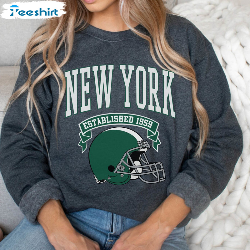 90s Style Football New York Jets Sweatshirt, New York Jets Short Sleeve Tank Top