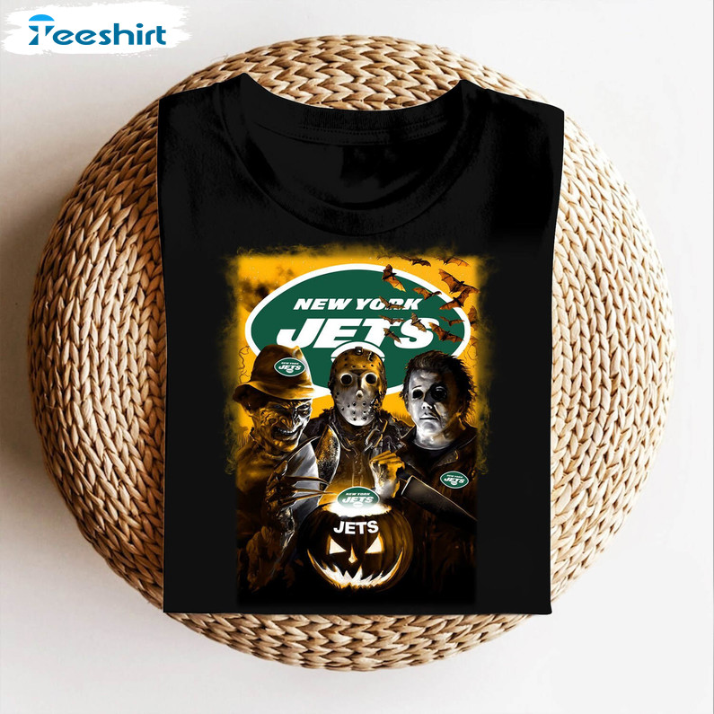 New York Jets Sweatshirt For Horror Movie Fans, New York Jets Tee Tops Long  Sleeve