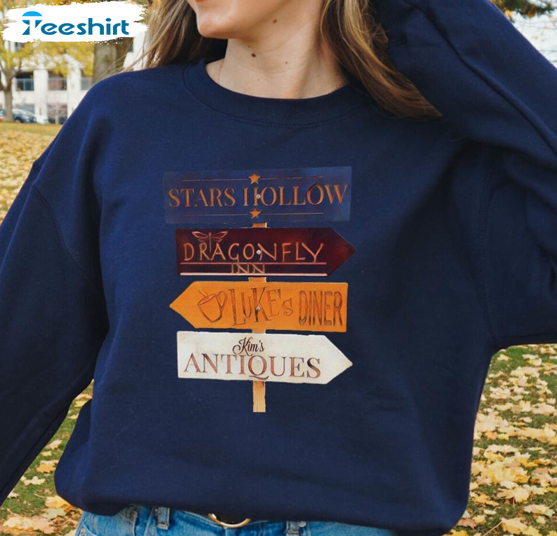 Stars Hollow Shirt For Luke Diner, Stars Hollow Tee Tops Long Sleeve