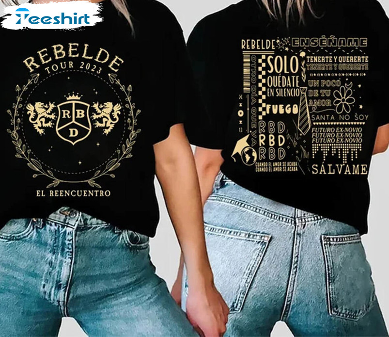 RBD Tour 2023 Sweatshirt Rebelde Tour, RBD Tour 2023 Tee Tops Short Sleeve