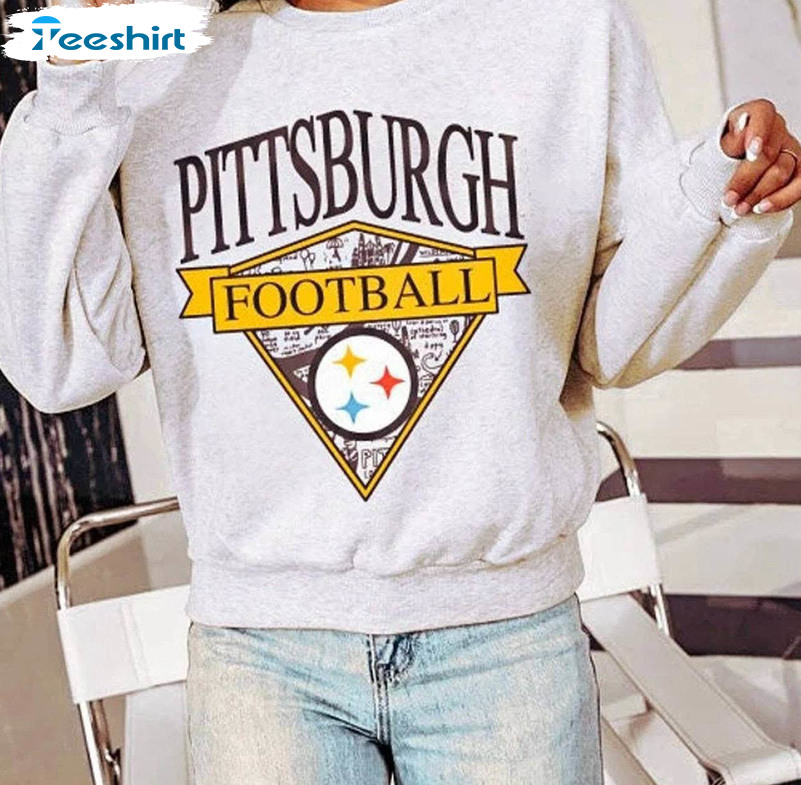 Vintage Pittsburgh Steelers Shirt, Football Trendy Tee Tops Crewneck