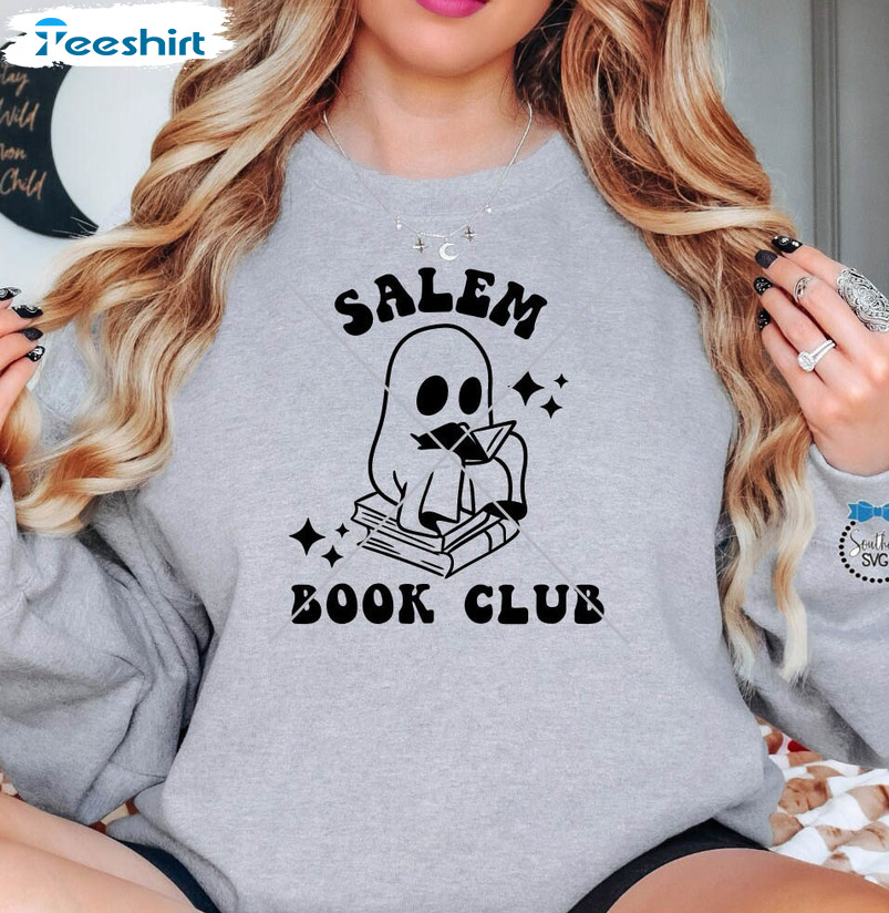 Salem Book Club Retro Shirt, Ghost Book Unisex Hoodie Crewneck