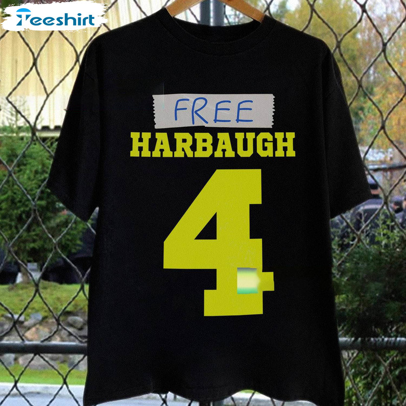 Free Harbaugh Michigan Wolverines Shirt, Trendy Short Sleeve Crewneck