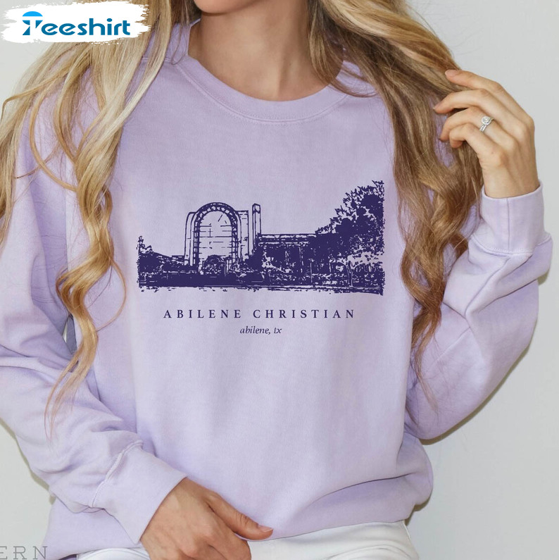 Abilene Christian Shirt, Wildcats Bible Building Crewneck Unisex T Shirt