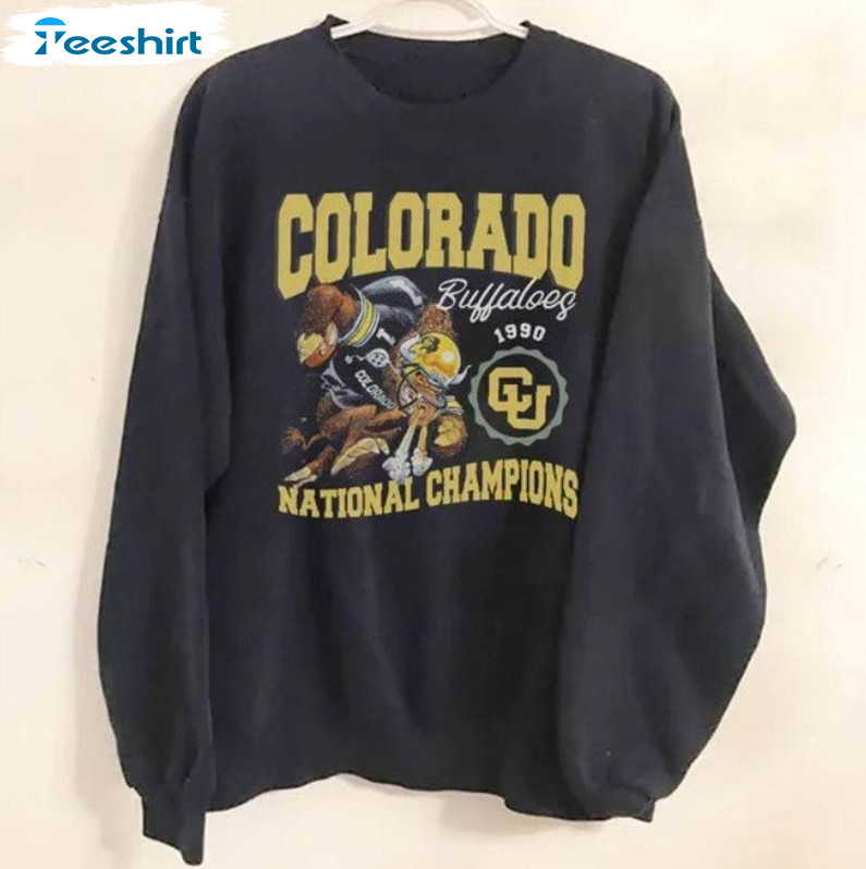 Vintage 90s University Of Colorado Shirt, National Champions Short Sleeve Unisex Hoodie