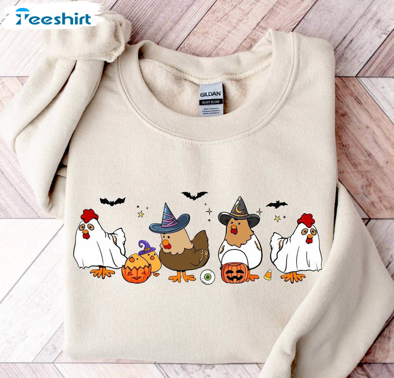 Ghost Chicken Shirt, Magic Chicken Long Sleeve Unisex Hoodie