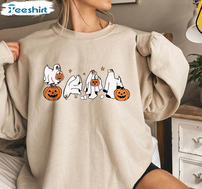 Ghost Chicken Shirt, Love Chickens Animal Tee Tops Short Sleeve