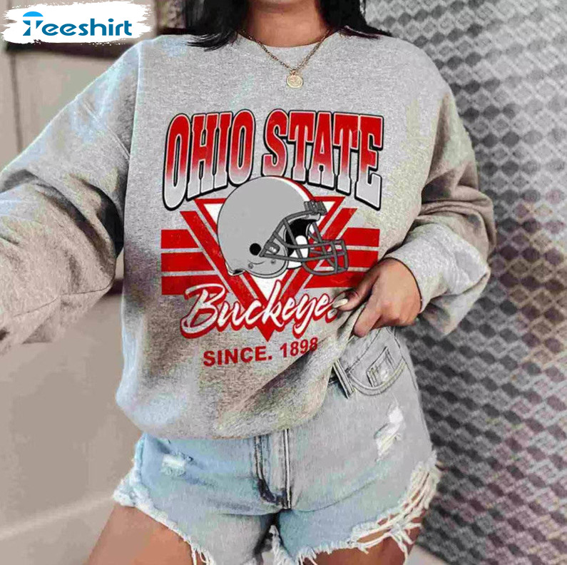 Vintage Ncaa Retro Shirt, Ohio State Football Short Sleeve Sweatshirt