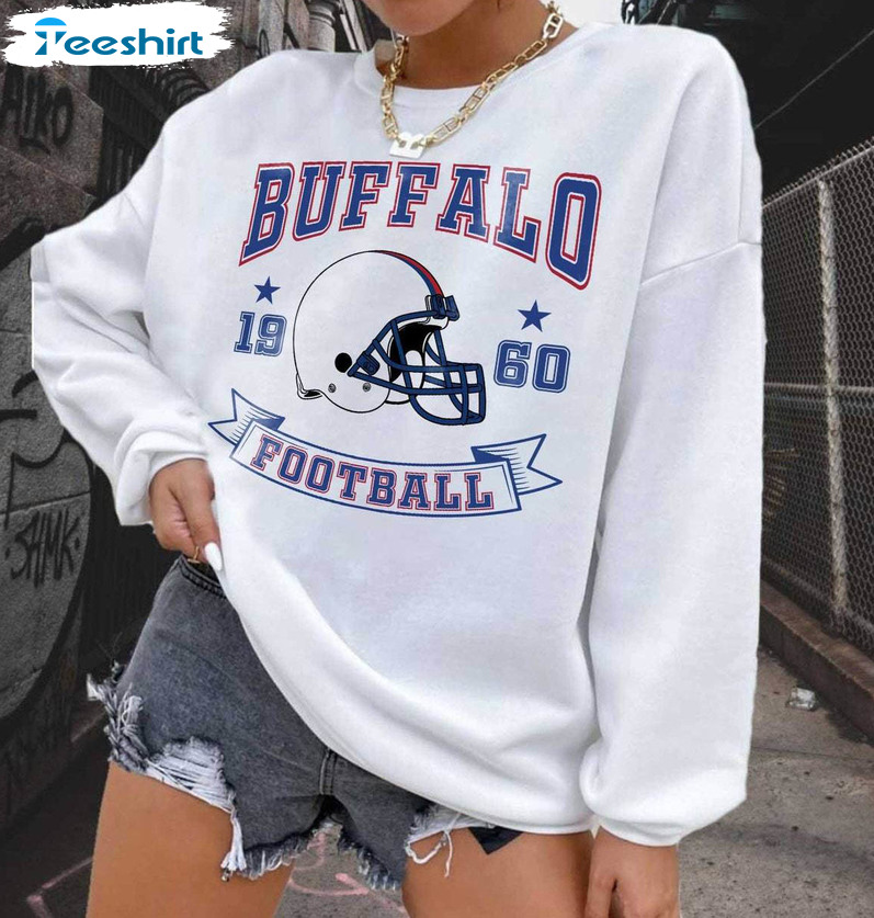 Vintage Buffalo Football Shirt, Bill Football Tee Tops Crewneck