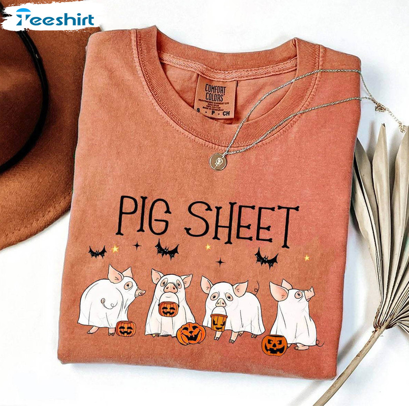 Pig Sheet Shirt, Spooky Funny Short Sleeve Unisex T Shirt