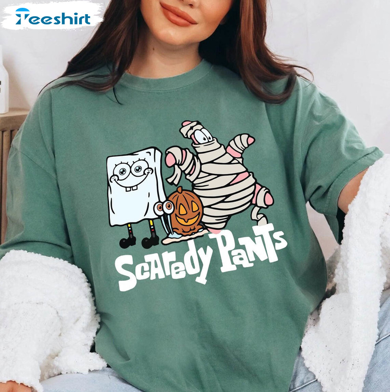 Scaredy Pants Cartoon Cute Shirt , Spooky Halloween Unisex Hoodie Sweater