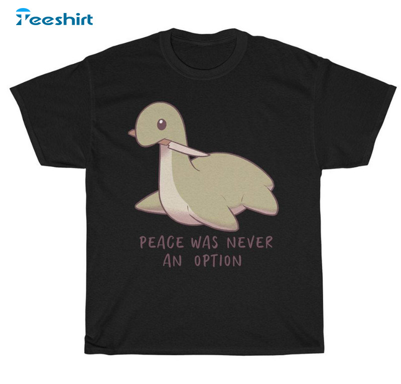 Peace Was Never An Option Shirt, Trendy Short Sleeve Tee Tops