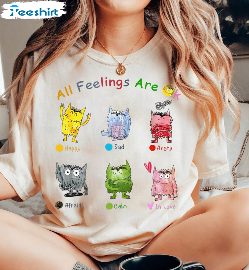 Cool Design All Feelings Are Okay Shirt , Mental Health Awareness Crewneck Unisex Hoodie